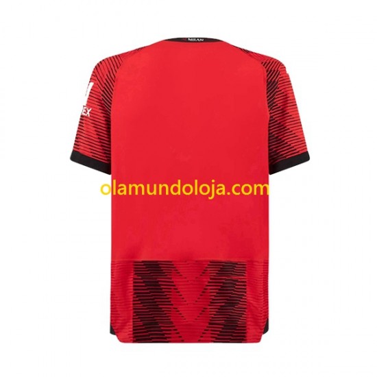 Camisola AC Milan Homem Equipamento Primeiro 2023-2024 Manga Curta